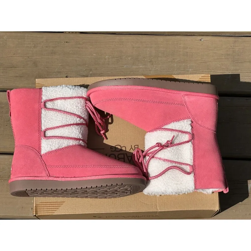 NIB Koolaburra by UGG Girls Pink Cozy Michon Short Boot - Child Kid Youth 3Y